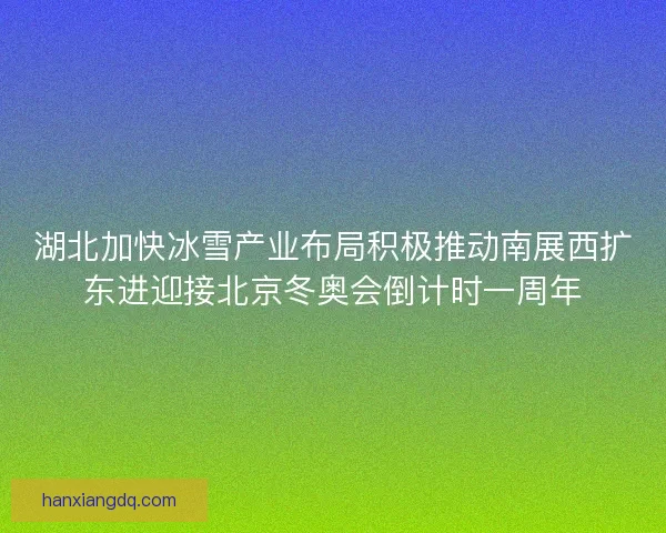 湖北加快冰雪产业布局积极推动南展西扩东进迎接北京冬奥会倒计时一周年
